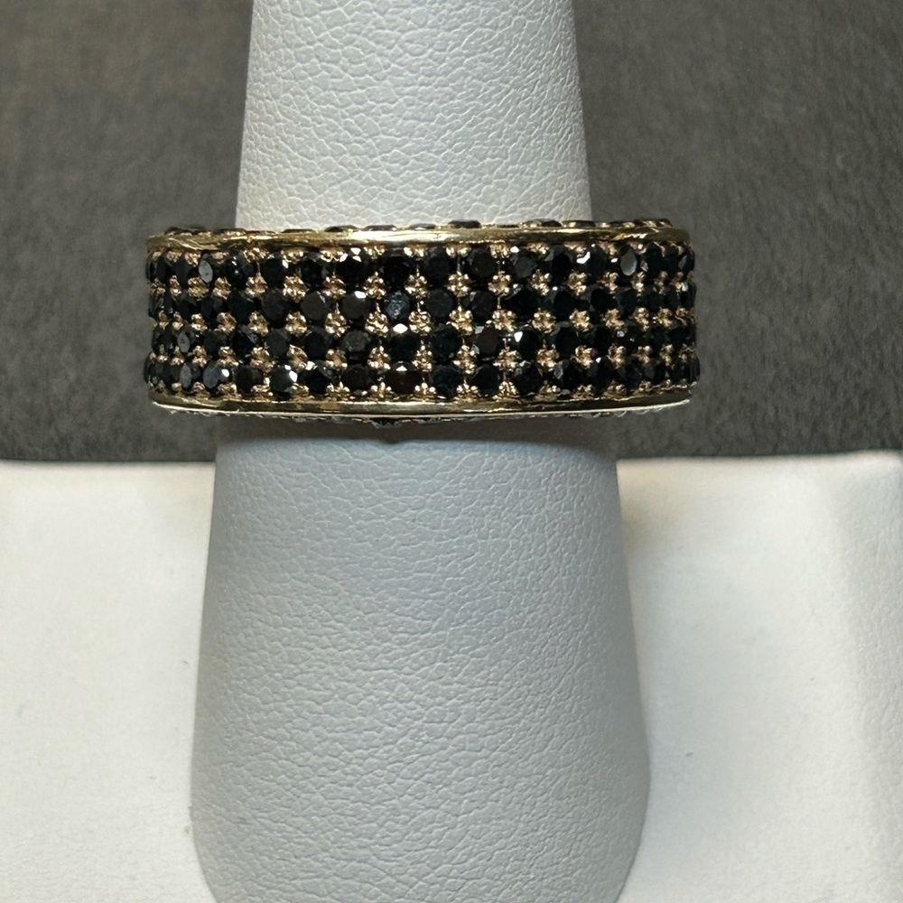 409943 14k yg Elegant Black Diamond and Gold Ring 4.44 cttw sz 10 w/ appraisal